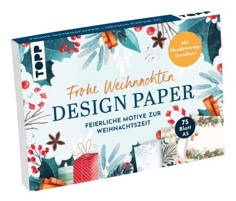 Ludmila Blum: Design Paper A5 Frohe Weihnachten. Mit Handlettering-Grundkurs, Diverse