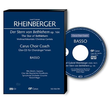 Carus Choir Coach - Josef Gabriel Rheinberger: Weihnachtskantate "Der Stern von Bethlehem" op.164 (Bass), CD