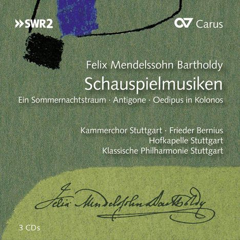 Felix Mendelssohn Bartholdy (1809-1847): Die Schauspielmusiken, 3 CDs