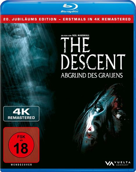 20. JUBILÄUMS EDITION - ERSTMALS IN 4K REMASTERED, THE DESCENT: ABGRUND DES GRAUENS, FSK ab 18, Gesicht im Dunkeln.