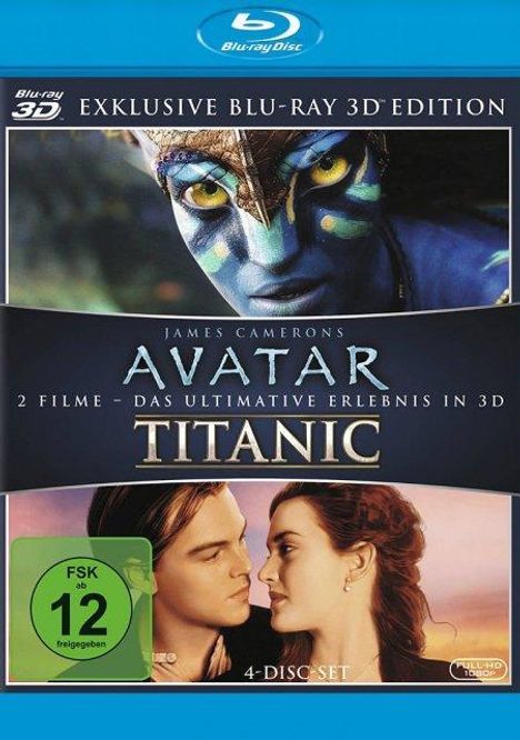 Avatar / Titanic (3D &amp; 2D Blu-ray), 4 Blu-ray Discs