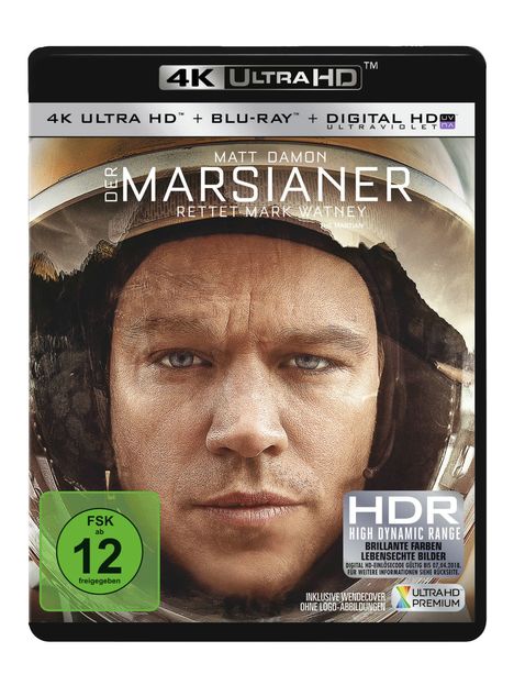 Der Marsianer - Rettet Mark Watney (Ultra HD Blu-ray &amp; Blu-ray), 1 Ultra HD Blu-ray und 1 Blu-ray Disc