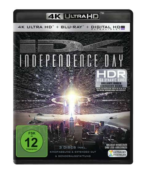 Independence Day (Ultra HD Blu-ray &amp; Blu-ray), 1 Ultra HD Blu-ray und 2 Blu-ray Discs