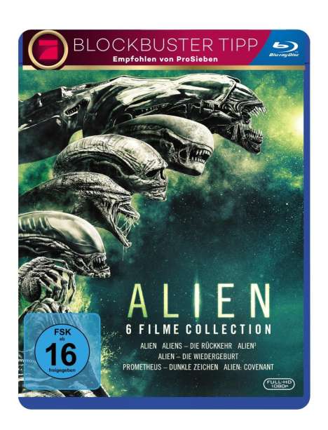 Alien 1-6 (Blu-ray), 6 Blu-ray Discs