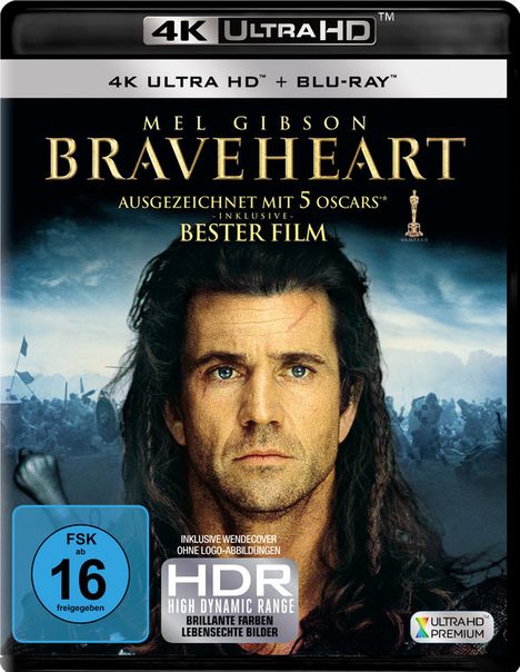 Braveheart (Ultra HD Blu-ray &amp; Blu-ray), 1 Ultra HD Blu-ray und 1 Blu-ray Disc