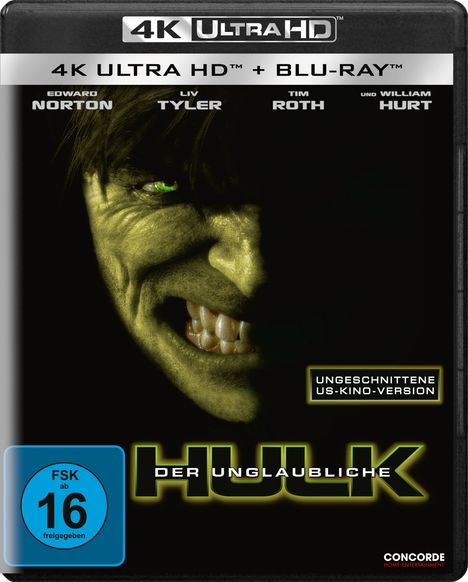 Der unglaubliche Hulk (Ultra HD Blu-ray &amp; Blu-ray), 1 Ultra HD Blu-ray und 1 Blu-ray Disc