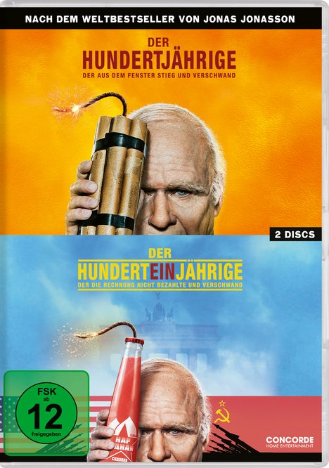 Der Hundertjährige, der aus dem Fenster stieg und verschwand / Der Hunderteinjährige, der die Rechnung nicht bezahlte und verschwand, 2 DVDs