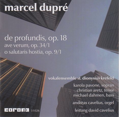 Marcel Dupre (1886-1971): De Profundis, CD