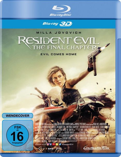 Resident Evil: The Final Chapter (3D Blu-ray), Blu-ray Disc