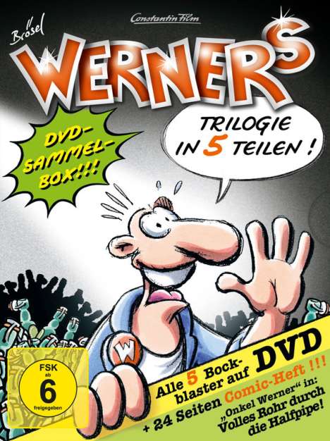 Werner - Trilogie in 5 Teilen (Werner 1-5 Comicbox), 5 DVDs