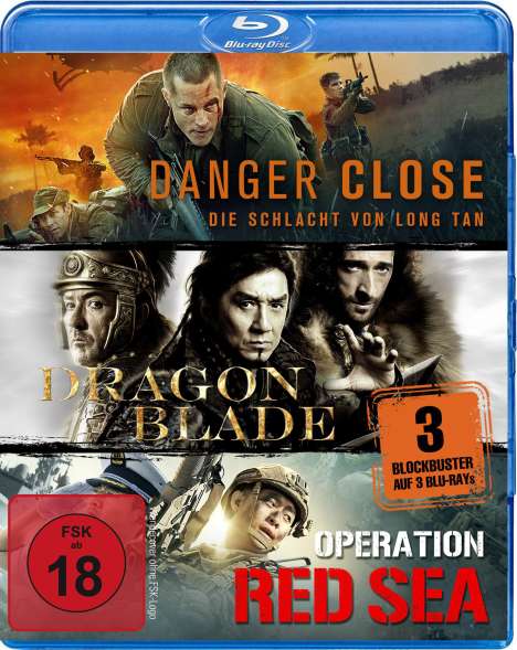 Danger Close / Dragon Blade / Operation Red Sea (Blu-ray), 3 Blu-ray Discs
