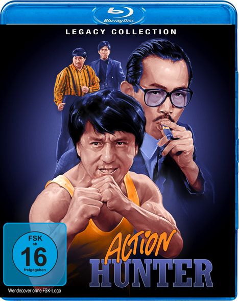 "Legacy Collection", "Action Hunter", "FSK ab 16 freigegeben". Illustration mit kämpfendem Mann im gelben Shirt.