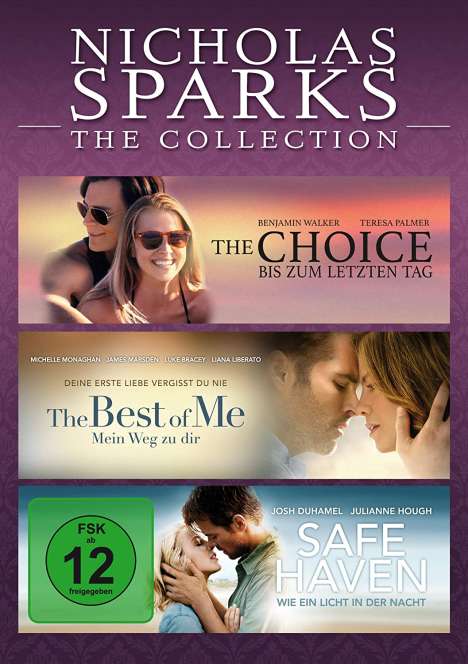 Nicholas Sparks - The Collection, 3 DVDs