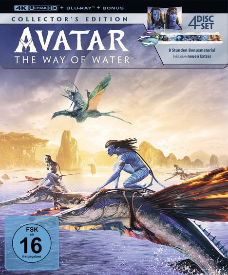 Avatar: The Way of Water (Collector's Edition) (Ultra HD Blu-ray &amp; Blu-ray im Digipack), 1 Ultra HD Blu-ray und 3 Blu-ray Discs