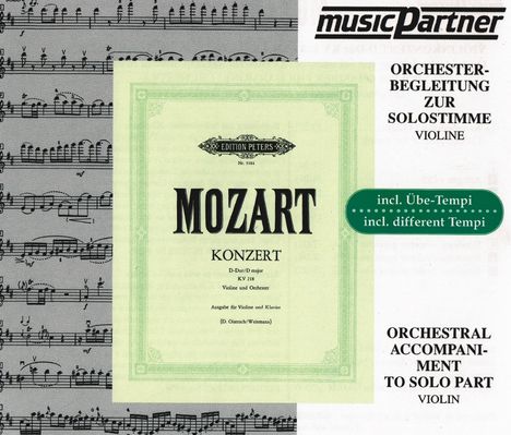 CD zu Übungszwecken - Wolfgang Amadeus Mozart: Violinkonzert KV 218 (mit zwei verlangsamten Übetempi), CD