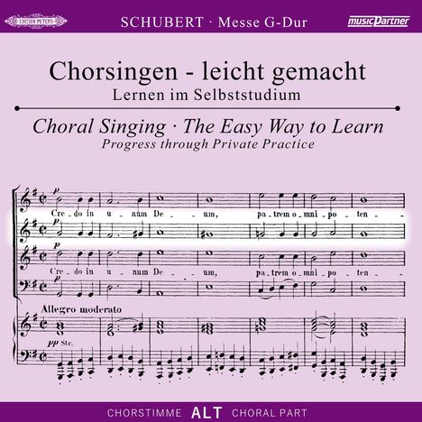 Chorsingen leicht gemacht - Franz Schubert: Messe G-Dur D.167 (Alt), CD