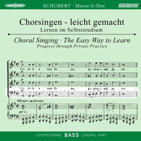Chorsingen leicht gemacht:Schubert,Messe D.167 (Bass), CD