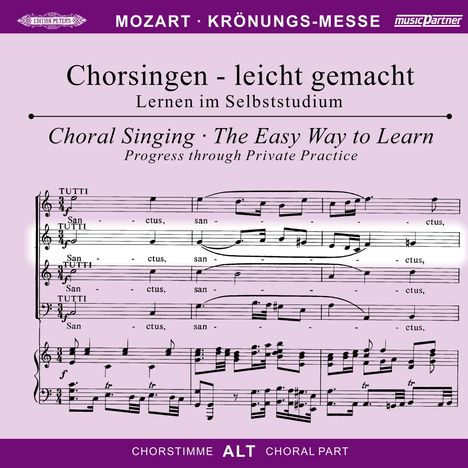 Chorsingen leicht gemacht - Wolfgang Amadeus Mozart: Messe C-Dur KV 317 "Krönungsmesse" (Alt), CD