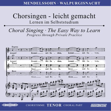 Chorsingen leicht gemacht - Felix Mendelssohn: Walpurgisnacht (Tenor), CD