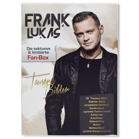 Frank Lukas: Tausend Bilder (Fanbox), 1 CD, 1 Buch und 2 Merchandise