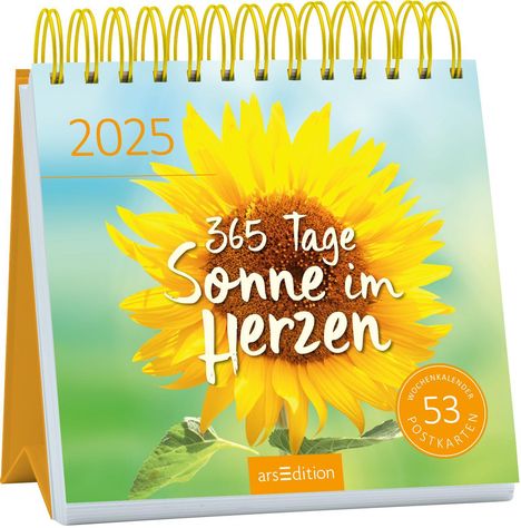Postkartenkalender 365 Tage Sonne im Herzen 2025, Kalender
