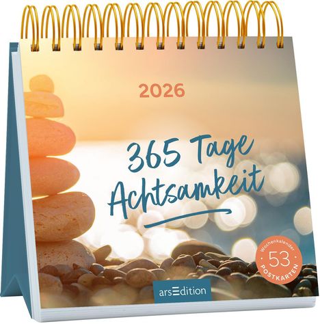 Postkartenkalender 365 Tage Achtsamkeit 2026, Kalender