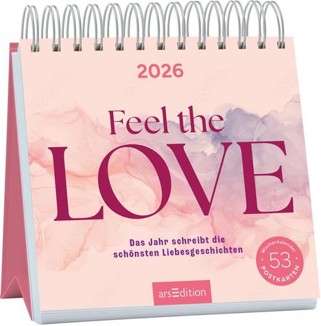 Postkartenkalender Feel the love 2026, Kalender