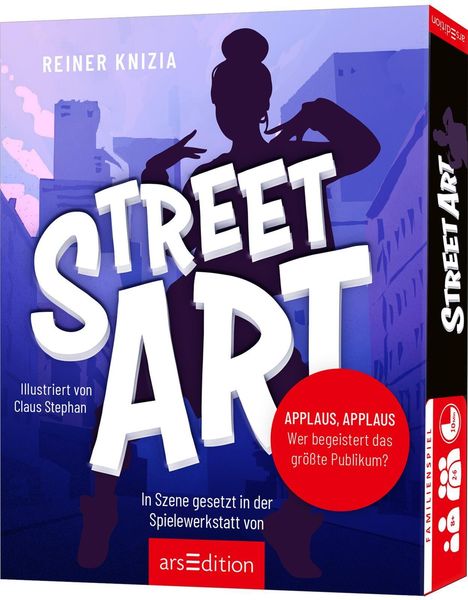 "Street Art", Applaus, Applaus: Wer begeistert das größte Publikum? Silhouette einer Frau vor urbanem Hintergrund.