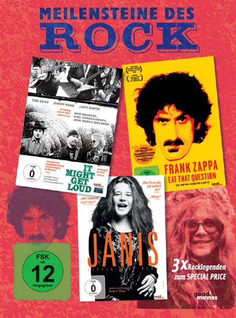 Meilensteine des Rock (3 Filme), 3 DVDs