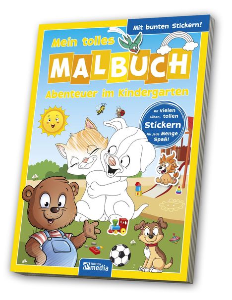 Malbuch mit Stickern: Kindergarten, Buch
