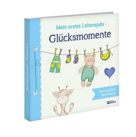 Babyalbum: Mein erstes Lebensjahr - Glücksmomente. Blau, Buch