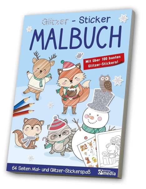 Glitzer-Sticker-Malbuch<BR>Winter, Buch