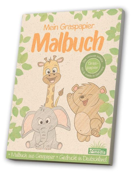 Malbuch Graspapier - Tiere, Buch