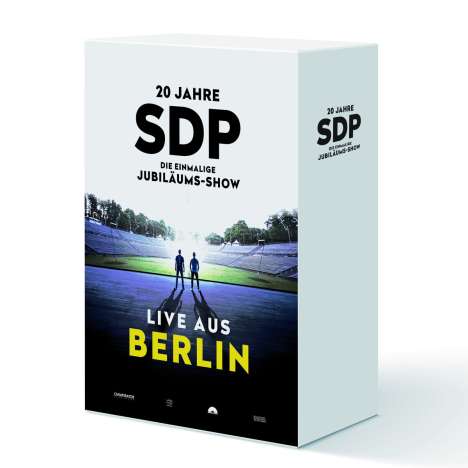 SDP: 20 Jahre - Die einmalige Jubiläums-Show (Live aus Berlin) (Limited Boxset), 3 CDs, 1 Blu-ray Disc und 1 Merchandise