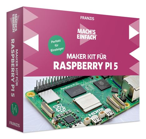 FRANZIS 67219 - Mach's einfach Maker Kit für Raspberry Pi 5 - Perfekt für Einsteiger, Diverse