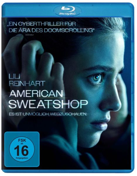 "Ein Cyberthriller für die Ära des Doomscrolling." Lili Reinhart, American Sweatshop. Es ist unmöglich wegzuschauen. Portrait.