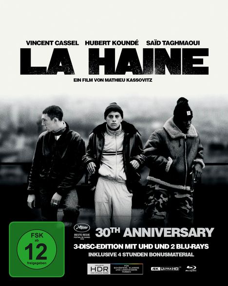 La Haine - Hass (Ultra HD Blu-ray & Blu-ray im Mediabook), 1 Ultra HD Blu-ray und 2 Blu-ray Discs