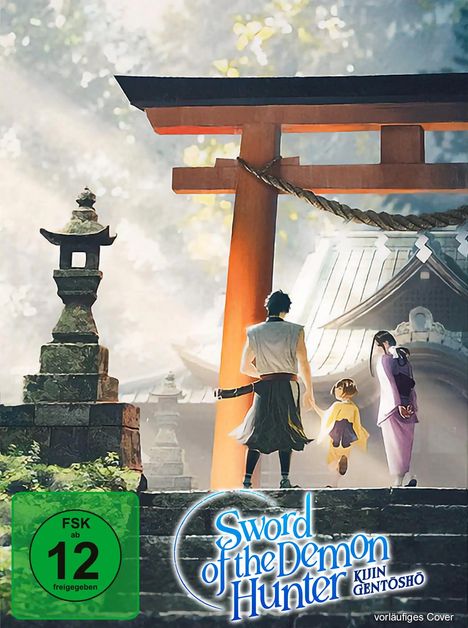 FSK ab 12. "Sword of the Demon Hunter Kuin Gentōshō". Illustration: Torii-Tor und drei Personen im traditionellen Gewand.