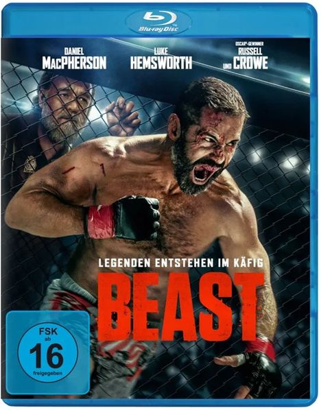 "Beast", Legenden entstehen im Käfig. Schauspieler: Daniel MacPherson, Luke Hemsworth, Oscar-Gewinner Russell Crowe.