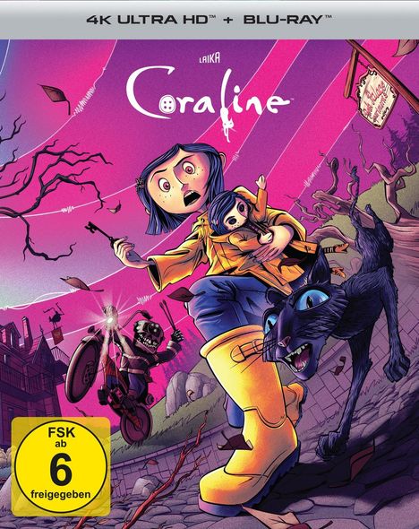 Coraline (Ultra HD Blu-ray &amp; Blu-ray im Steelbook), 1 Ultra HD Blu-ray und 1 Blu-ray Disc