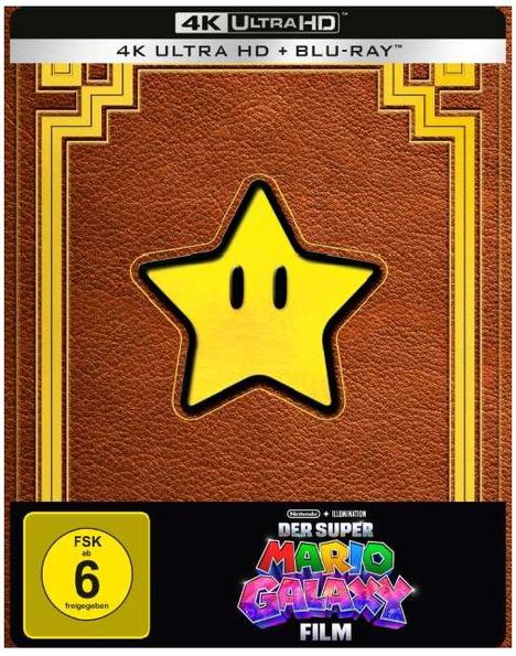 Oben: "4K ULTRA HD + BLU-RAY". Unten: "FSK ab 6 freigegeben". Großer gelber Stern auf braunem Hintergrund.