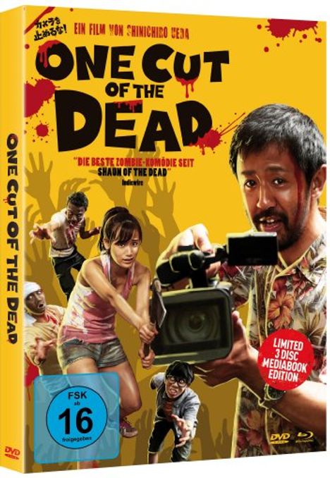 One Cut of the Dead (Blu-ray &amp; DVD im Mediabook), 1 Blu-ray Disc und 2 DVDs