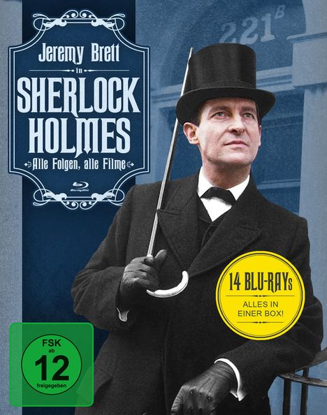 Sherlock Holmes (Alle Folgen, alle Filme) (Blu-ray), 14 Blu-ray Discs