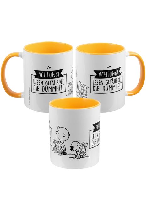 mug - Lesen gefährdet -inner yellow, Diverse