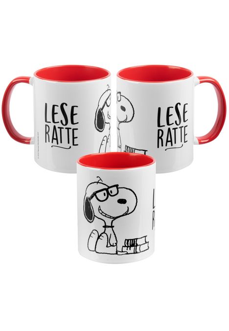 mug - Leseratte - inner red, Diverse