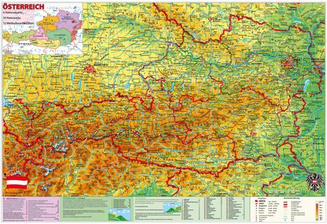 Heinrich Stiefel: Österreich National- u. Naturparks mit UNESCO Welterbestätten., Karten