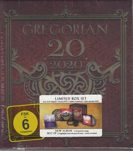 Gregorian: 20/2020 (Limited Box Set), 2 CDs, 1 DVD und 2 Merchandise