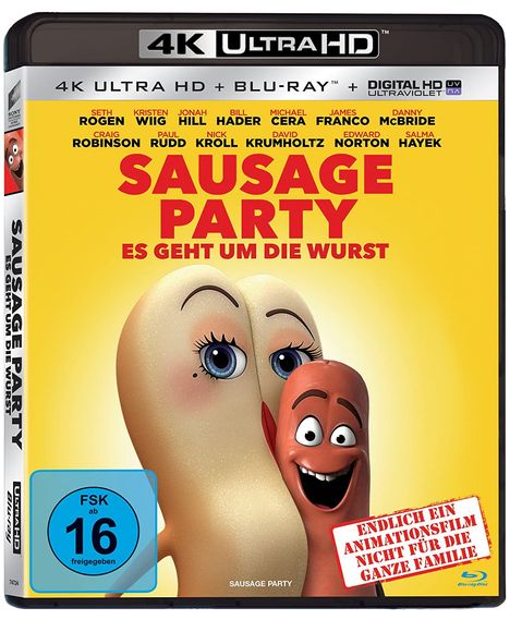 Sausage Party (Ultra HD Blu-ray &amp; Blu-ray), 1 Ultra HD Blu-ray und 1 Blu-ray Disc