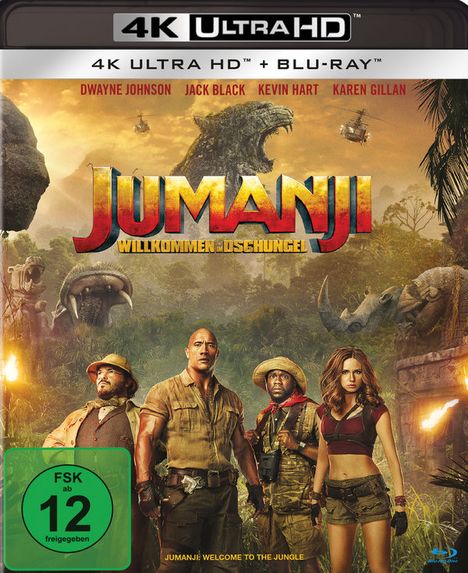 Jumanji: Willkommen im Dschungel (Ultra HD Blu-ray &amp; Blu-ray), 1 Ultra HD Blu-ray und 1 Blu-ray Disc