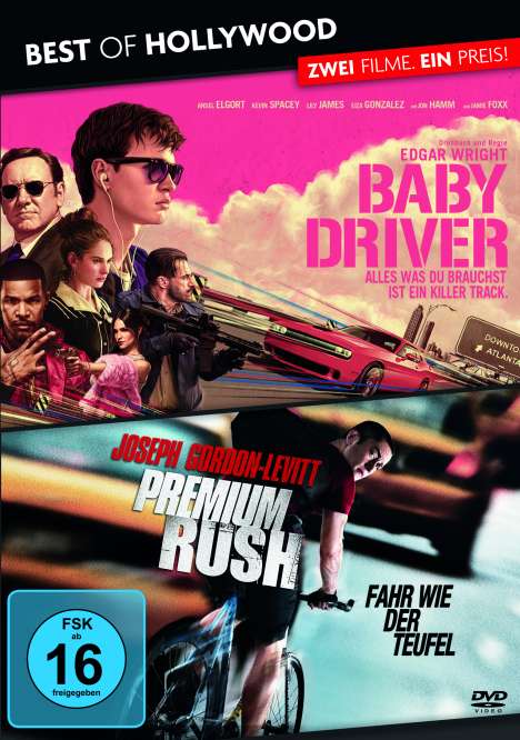 Baby Driver / Premium Rush, 2 DVDs